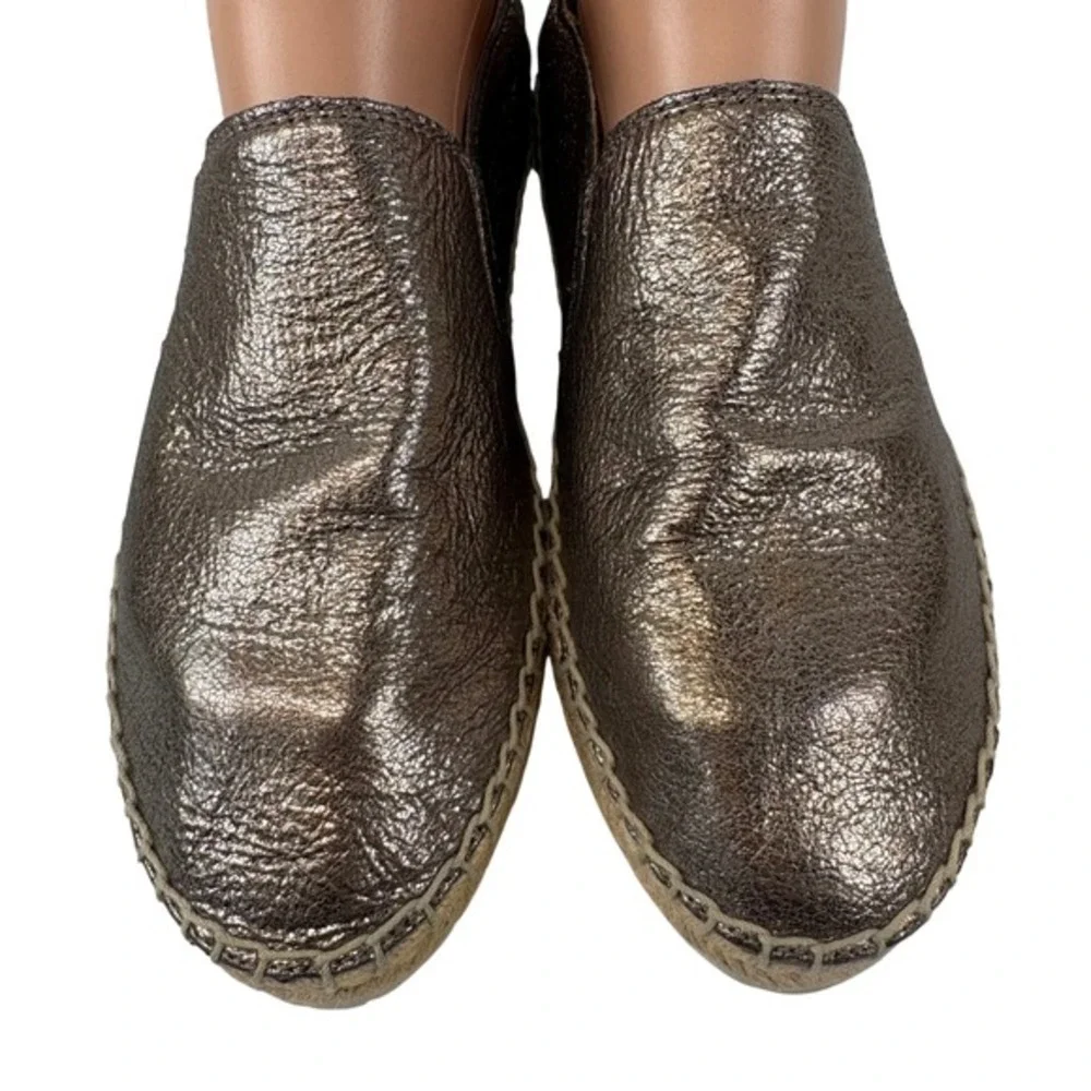 Frye Isbel Espadrille Loafer Women's 7.5M Metallic Bronze Gold Leather Slip-On